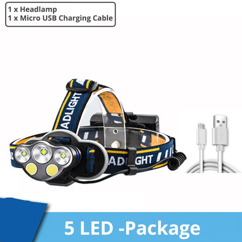 style: D - Strong Light LED Night Fishing USB Rechargeable Waterproof Headlight