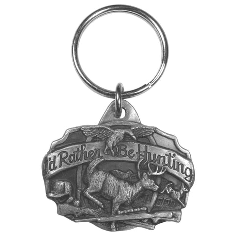 I'd Rather Be Hunting Antiqued Keyring