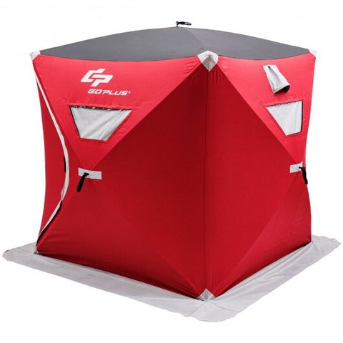 2-person Portable Ice Fishing Tent - Red