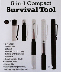 5-in-1 Compact Survival Tool