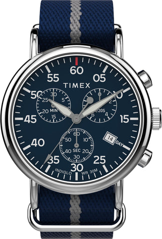 Timex TW2T73800 Men's Weekender   Chronograph 40mm Blue Fabric Strap Watch